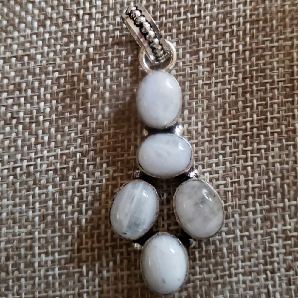 Handcrafted Rainbow Moonstone Pendant